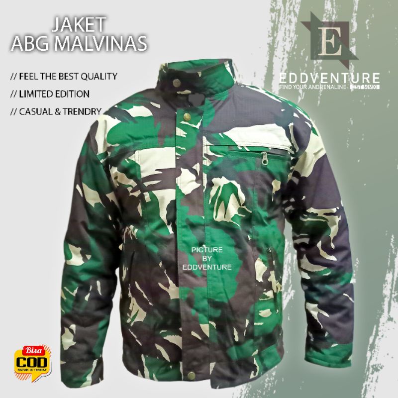 Jaket Loreng ABG TAD Hijau Army Tactical Lengan Panjang Bahan Tebal Ripstop Balotelli Premium Original Bandung Militer Tentara TNI AD AL AU Pria Wanita Cowok Cewek Murah