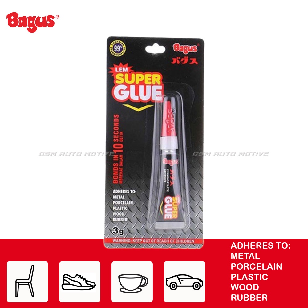 BAGUS Lem Super Glue 3g / Merekat Dalam 10 Detik