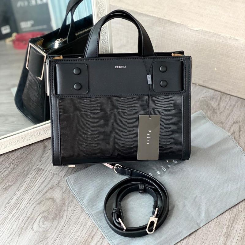 P379 Pedro Lizard Effect Top Handle Bag