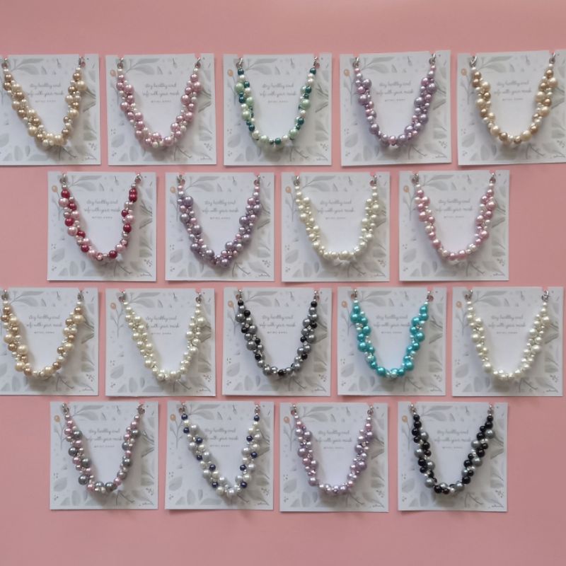 [10pcs] konektor hijab mutiara connector manik bahan elastis melar