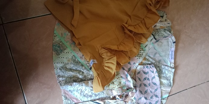 Oneset Tunik Setelan Celana Satcel Batik Meemaa Rayon Uniqlo Kimono Set