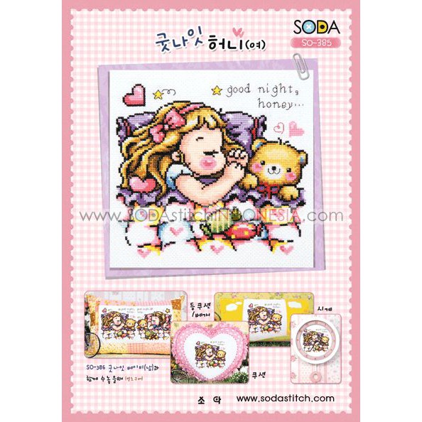 Paket DIY Craft Sulam Kristik Strimin Cross Stitch Sodastitch SO-385 - Good Night, Honey.. Girl