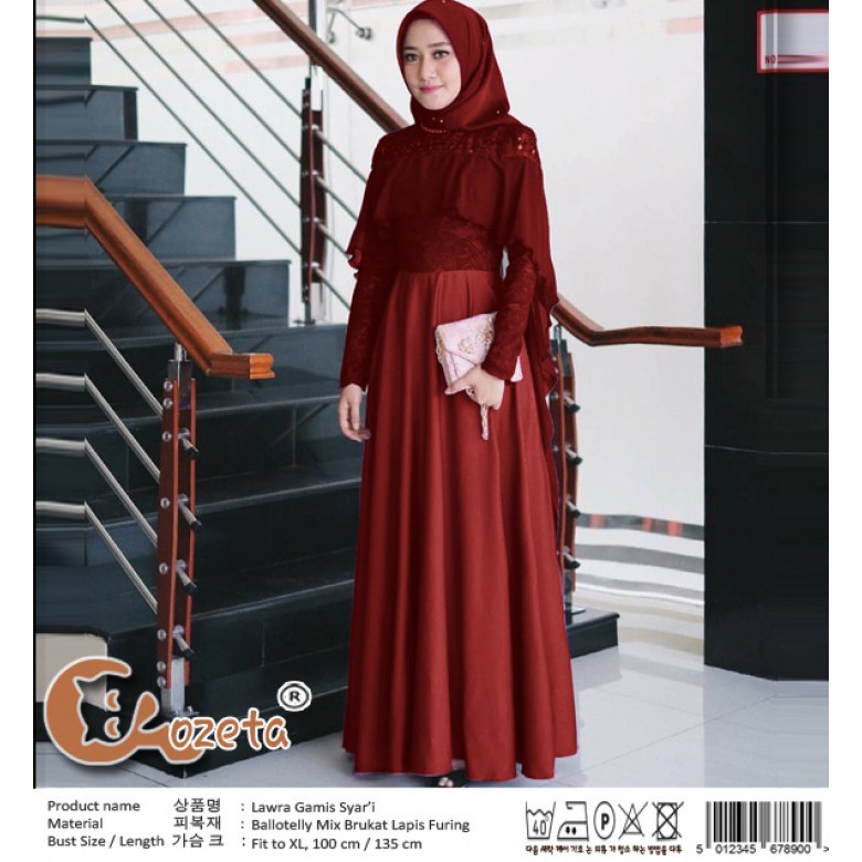 Baju Atasan Wanita Maxi Dress Baju Gamis Lawra Maxi Maroon Talx.5688