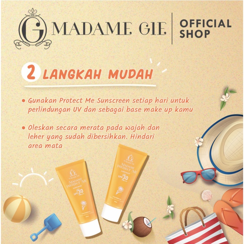 Madame Gie Sunscreen Protect Me SPF 30 Sunblock UV BPOM Original
