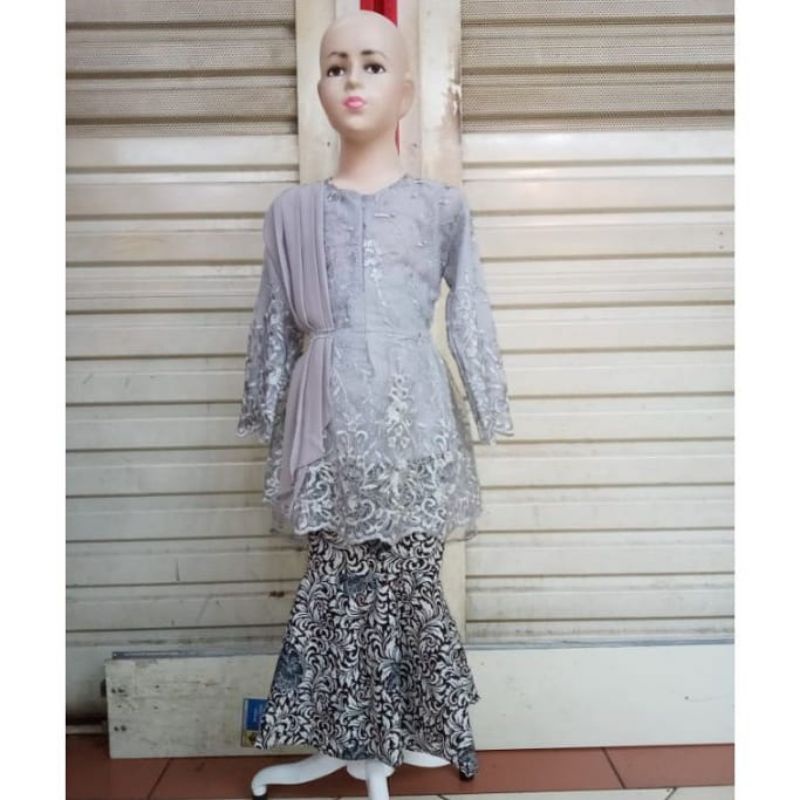 Terbaru!! Setelan Kebaya Anak Selendang Modern / Kebaya Anak SD / Kebaya Kartini / Set Kebaya Tulle Anak