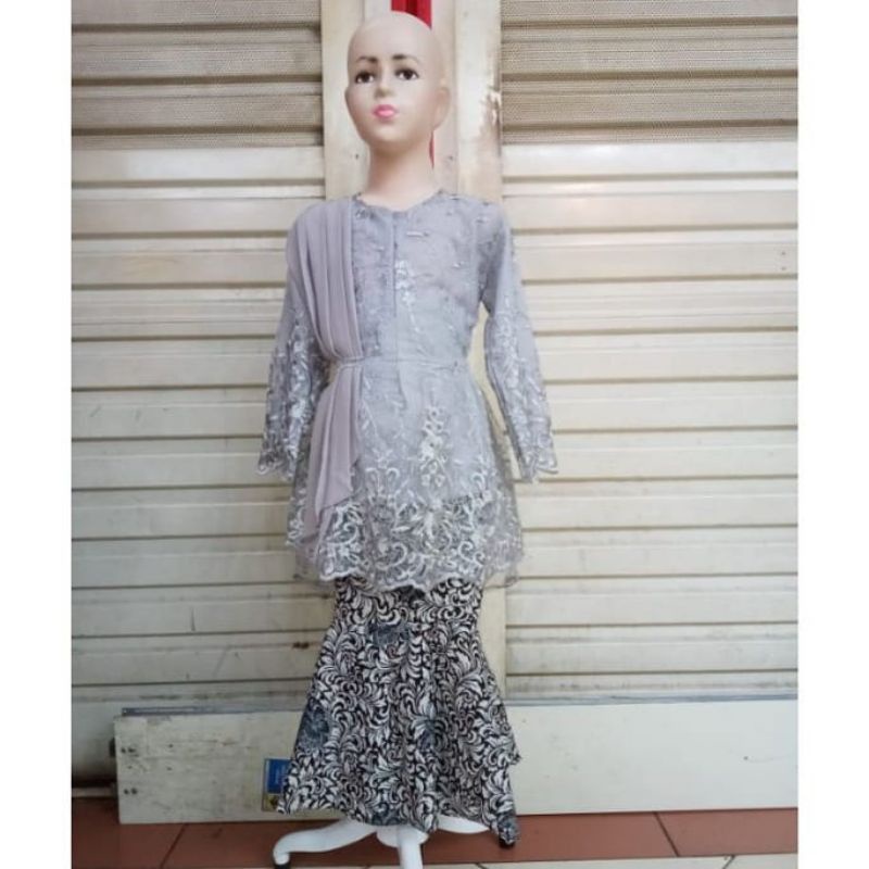 Set Kebaya Selendang Anak /Kebaya Anak Tile / Kebaya Anak modern