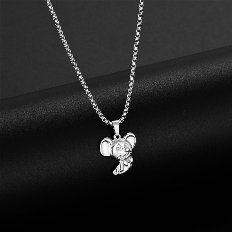 Korea Dongdaemun stainless steel seksi mouse kalung wanita fashion sederhana sweter jaringan terteka