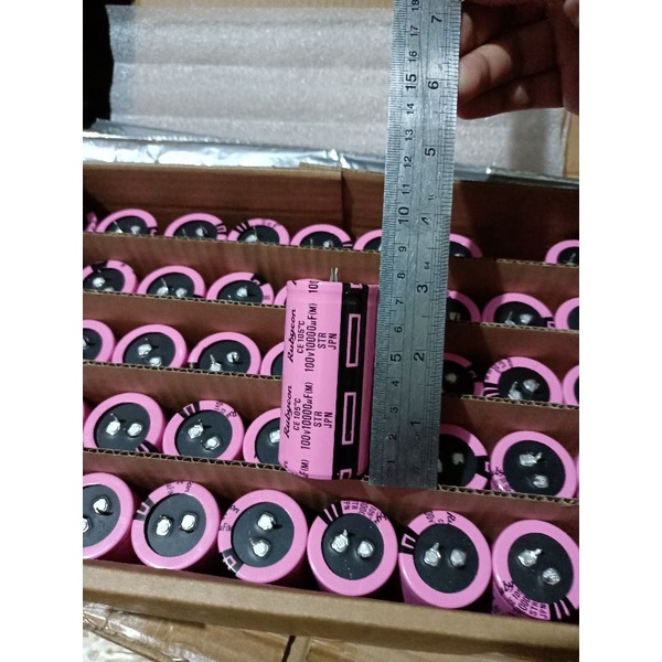 elco 10000uf 100v rubycon pink original no 2/elco 10000 uf 100v