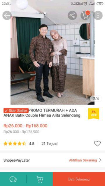 (promo Termurah) Batik Couple Himea Alita Selendang