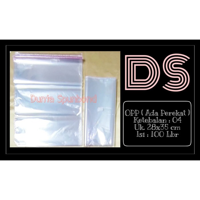 

Plastik OPP Seal Ukuran 28x35 isi 100Lbr-Plastik OPP Lem Kemasan Baju