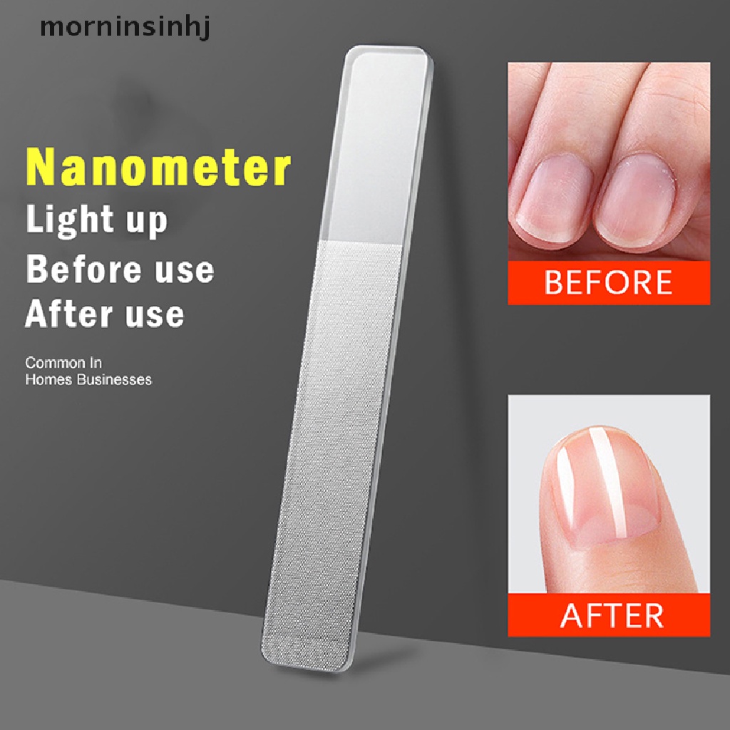 Mornin 1pc Kikir Kuku Nano Glass Profesional Tahan Lama Untuk Manicure