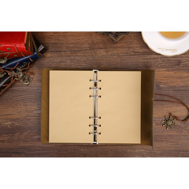 Buku Catatan Binder Notepad Kulit Retro Compass Kertas A5 ZB045