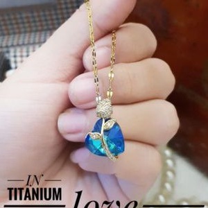 TiTanium kalung permata cantikk P983