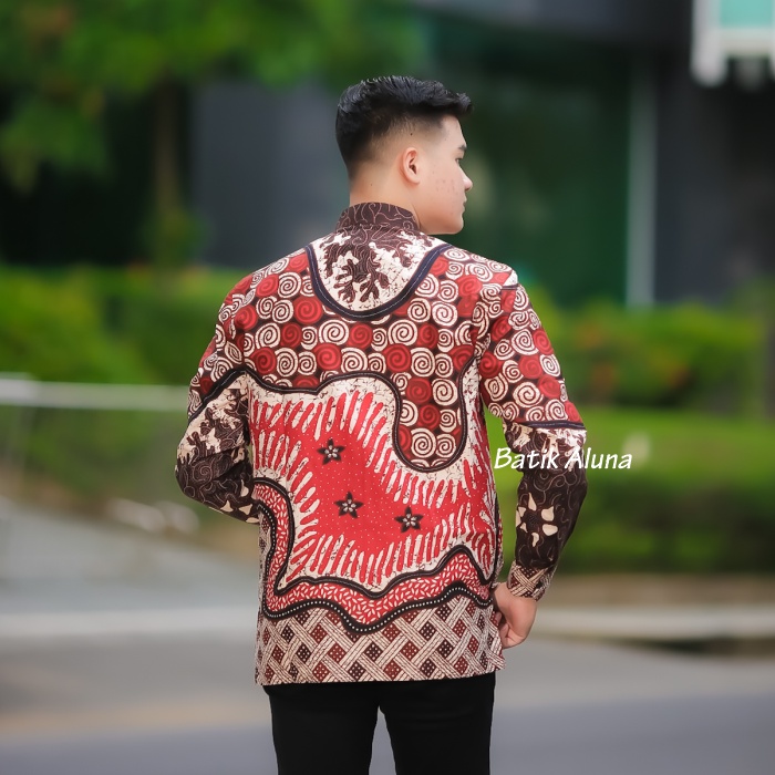 Baju Koko Pria Lengan Panjang Kemeja Koko Pria Lengan Panjang Kombinasi Batik Koko Dewasa Premium Terbaru 2022 Lengan Panjang