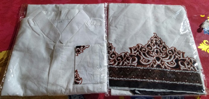 Setelan Baju Kemeja Koko Sarung Batik Solo Pria Lengan Panjang