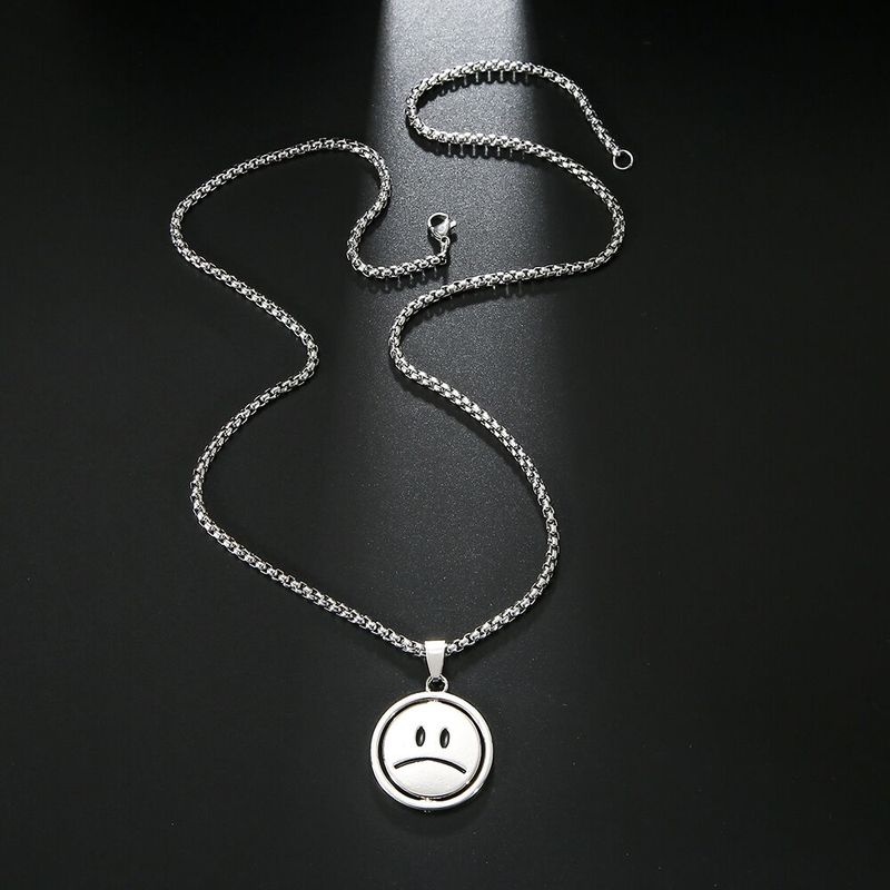 SEALOVE kalung titanium Pria Keren Hip-hop Cowok Smile Fashion Simple Korea Dan Wanita Kalung