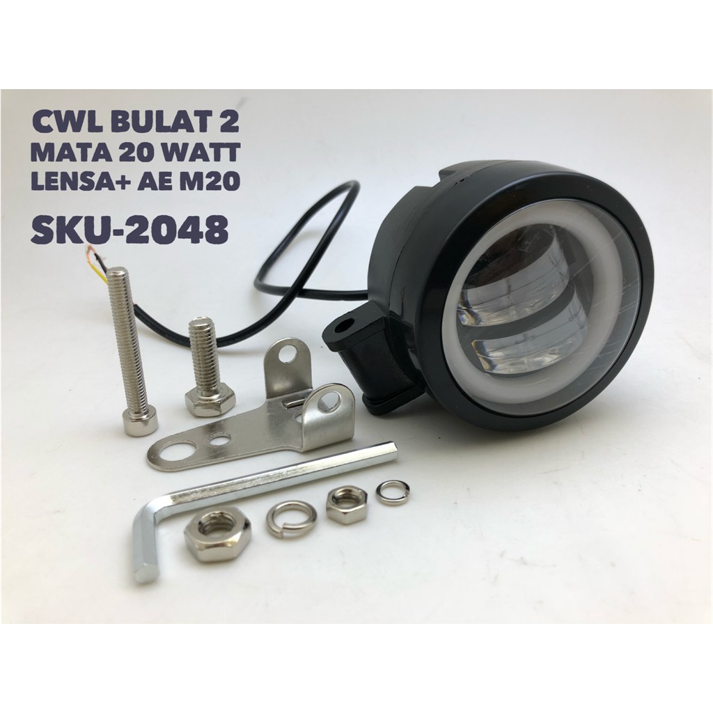 LAMPU LED CWL BULAT 2 MATA 20 WATT SOROT CUT OFF ANGEL EYE M20 LAMPU SOROT A10 MERK XWB SKU-2048