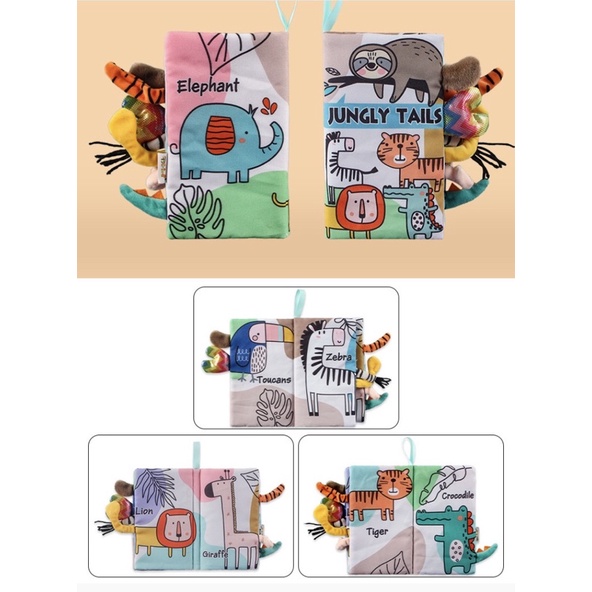 TAILS CARTOON SOFT BOOK | Soft book buku bantal anak bayi | buku kain bayi | buku edukasi bayi-Jungly