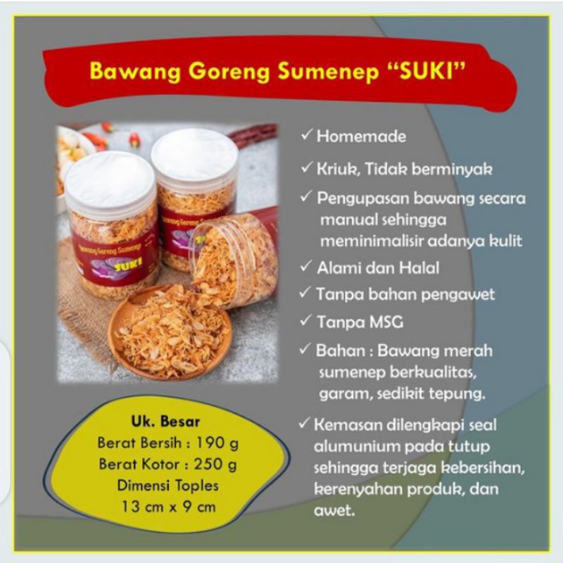 

BAWANG MERAH GORENG SUKI - uk BESAR