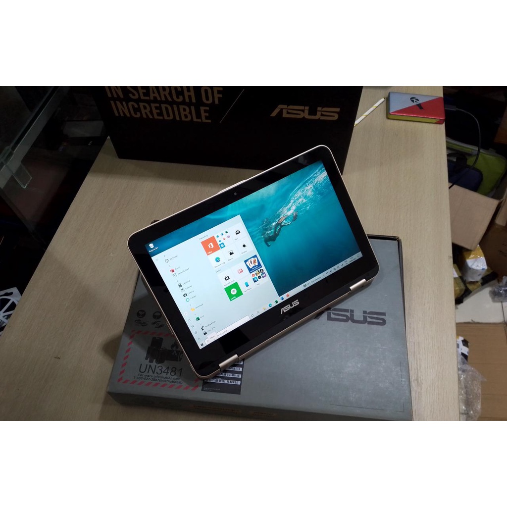 PROMO NOTEBOOK SETARA LAPTOP SECOND ASUS FLIP Tp201s TOUCHSCREEN MURAH  12 INCH ZOOM WIFI WEBCAM SIAP PAKAI MULUS RAM 4GB HDD 1 TB 1TB ORIGINAL BERGARANSI BONUS TAS DAN MOUSE 3 JUTAAN BISA DILIPAT SAMPAI 360 DERAJAT LIKE NEW BERGARANSI 12 INCI FULLSET