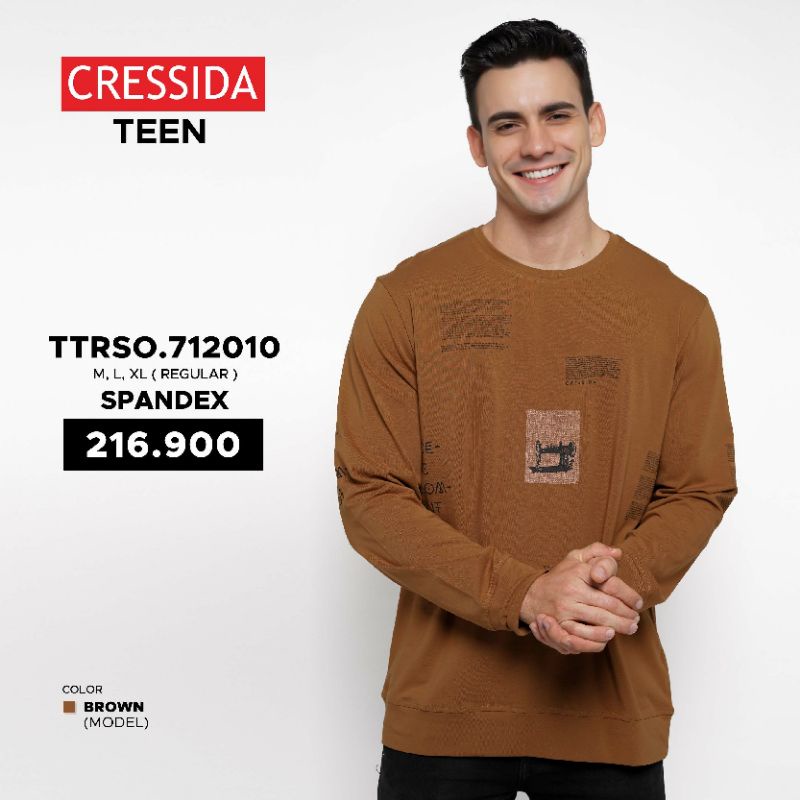 kaos lengan panjang/kaos cressida/kaos cowok/kaos branded
