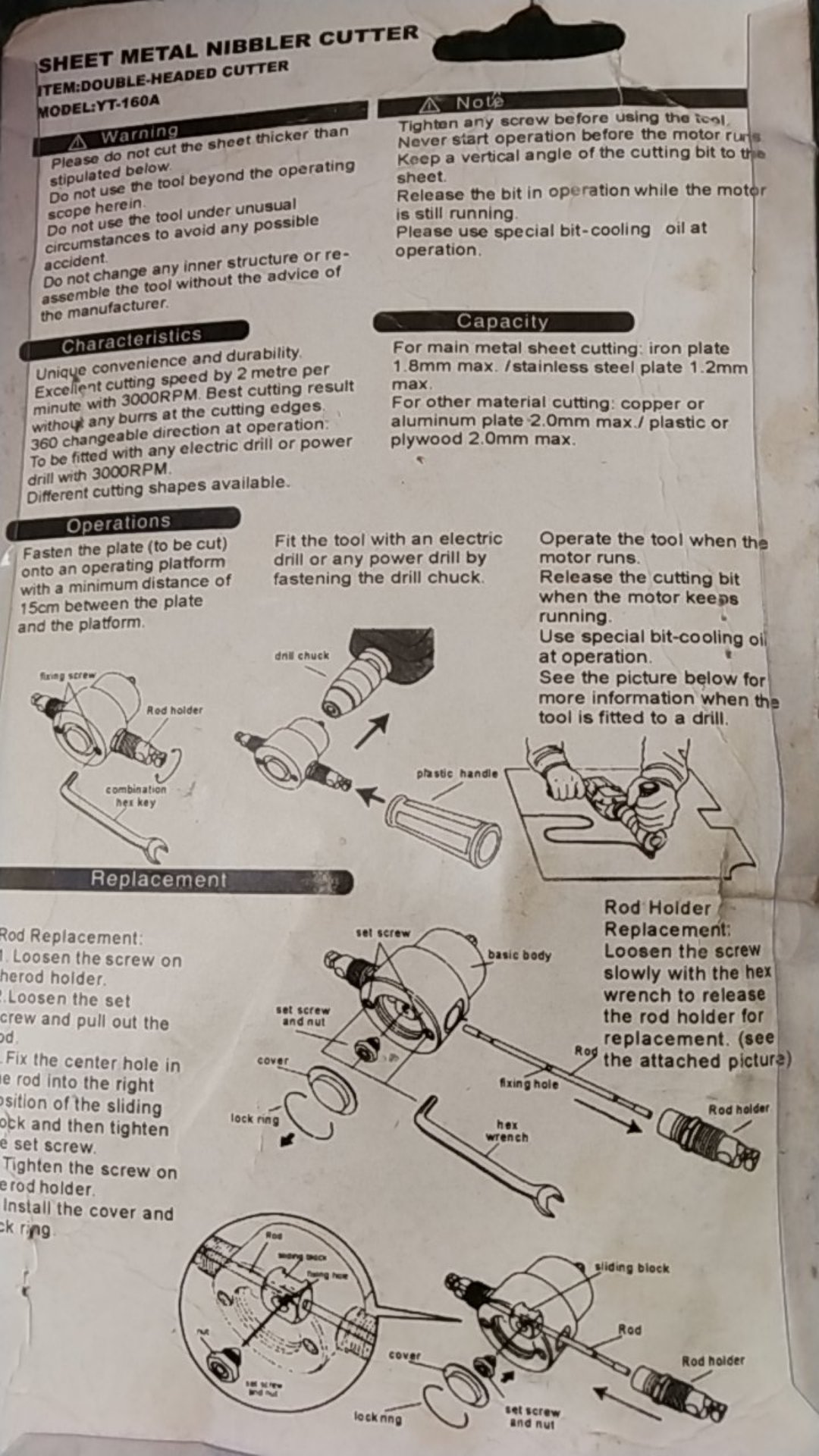 [best Quality] Mata Bor Vokpro Pemotong Besi Double Head Metal Sheet Cutter 360 Degree Rotating