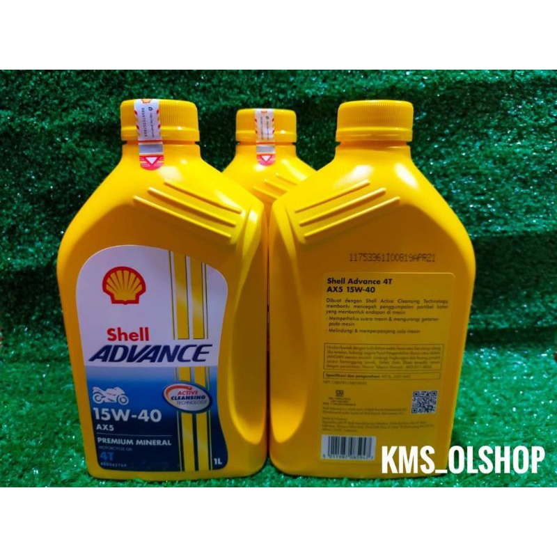 Shell Advance AX5 SAE 15W-40 4T 1 Liter Oli Shell AX5 1000ml