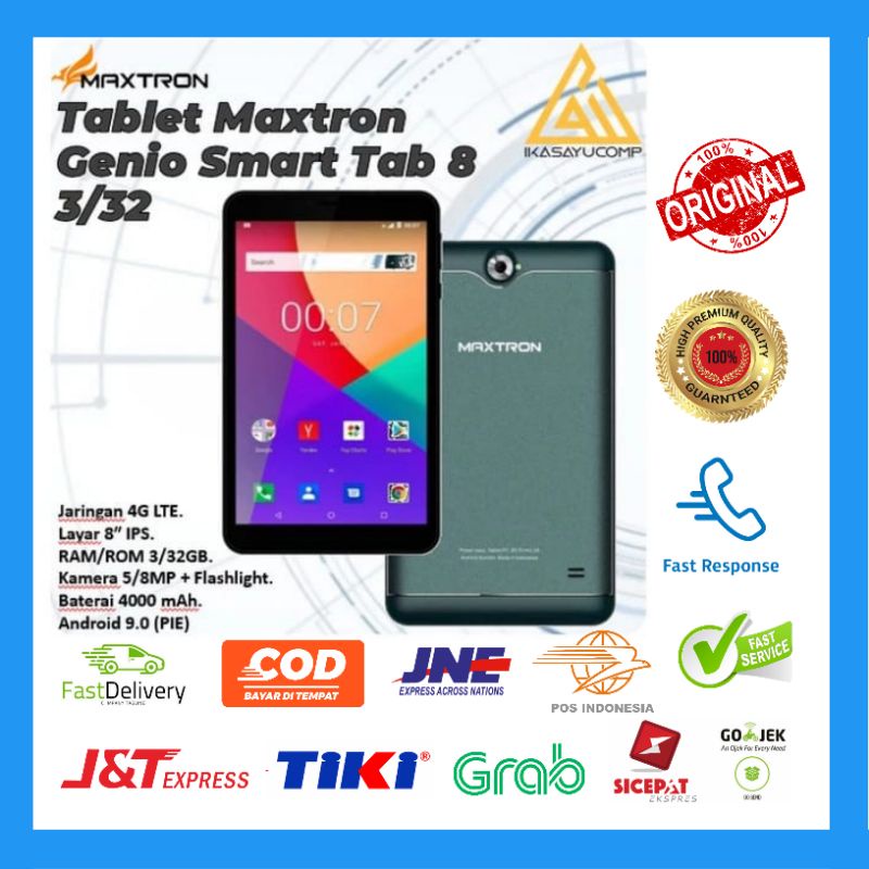 Maxtron Genio Tablet Pendidikan Smart Tab 8 in Memori 3/32 Original Garansi