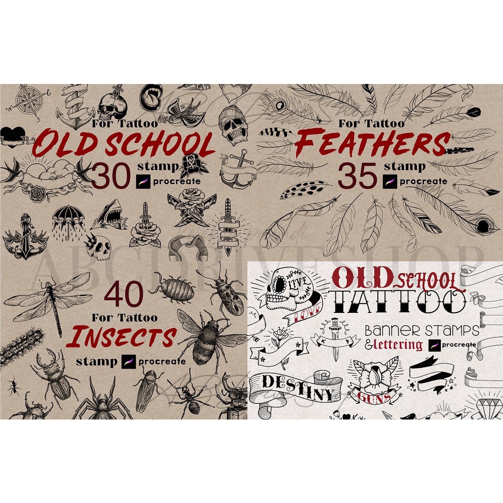 Procreate Brush - 1100+ Most Wanted Tattoo Stamps