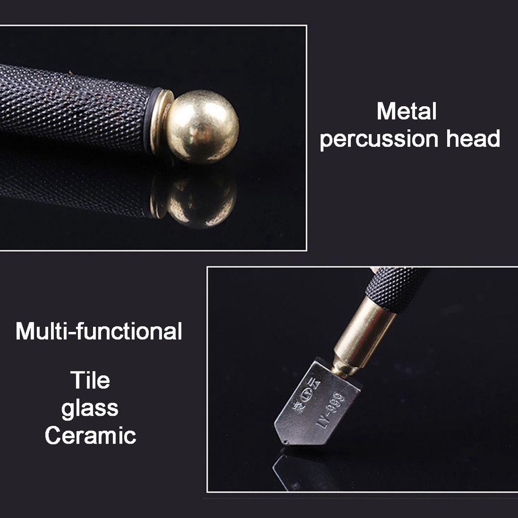 Lanfy Flat Cutting 1pcs Multi Fungsi Ubin, Cermin, Keramik Cutting Bermutu Tinggi Hitam Metal Handle Alat Konstruksi