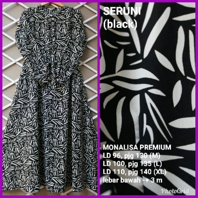 Baju muslim gamis dress hitam motif