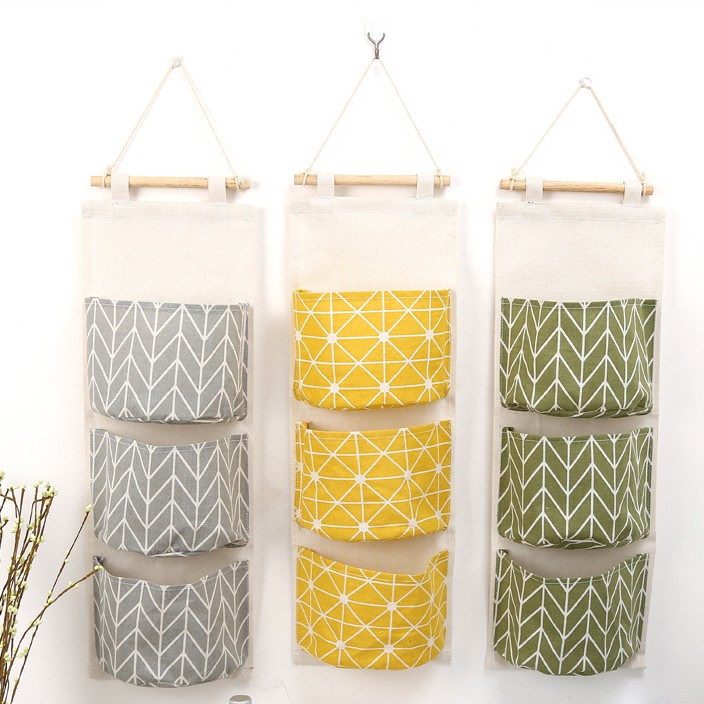 H 476 Rak Gantung 3 Susun Pocket Gantung 3 Sekat Pouch Gantung untuk kosmetik sisir aksesoris lainya