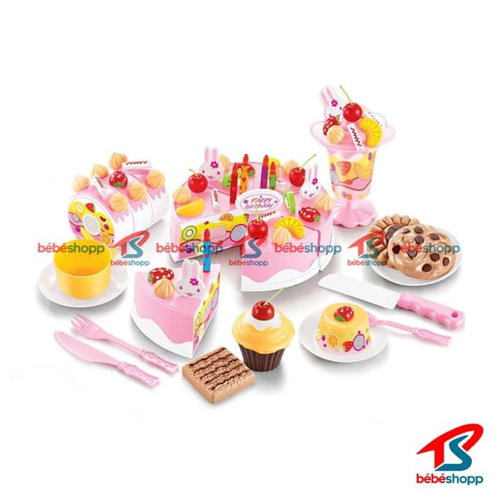 DIY FRUIT CAKE - Mainan Anak Cewe Kue Ulang Tahun Besar - 75 pcs
