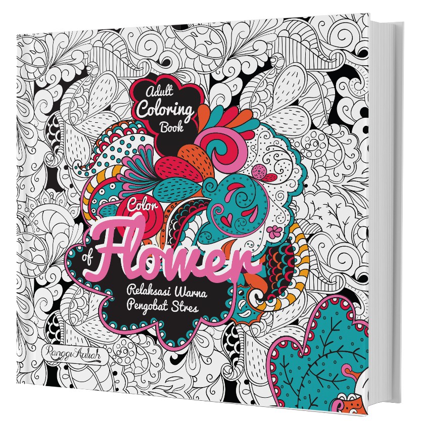Download Adult Coloring Book Color Of Flower Shopee Indonesia