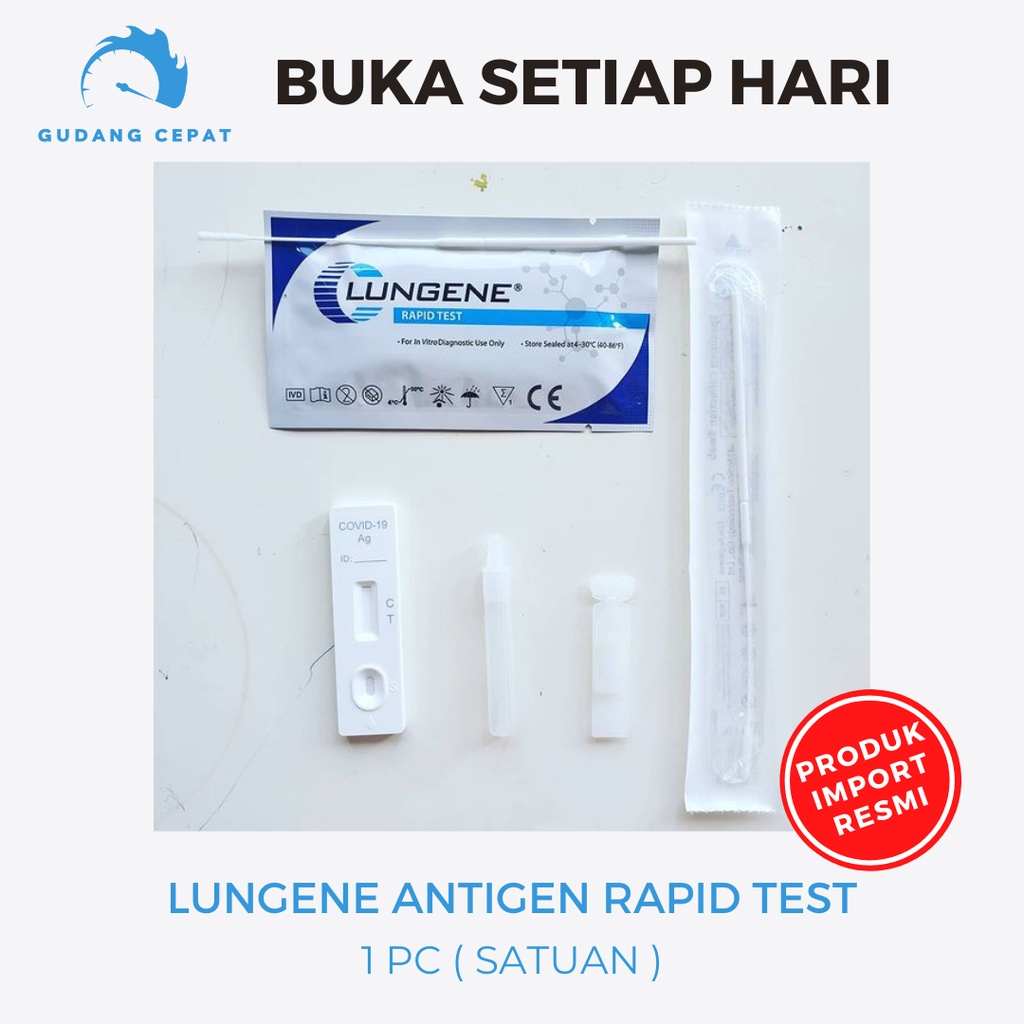 Alat Test Swab Antigen Hidung Original Blue Satuan 1 pcs Nasal Swab Mandiri Kit Lungene Import