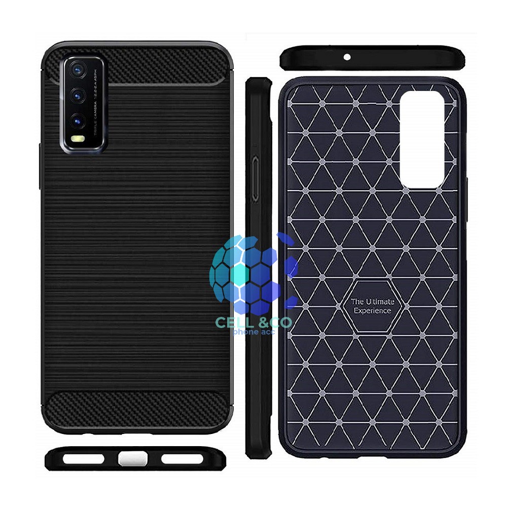 CASE CARBON VIVO Y12S casing hp silikon softcase case premium carbon cover