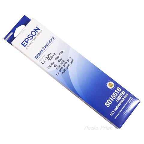 Ribbon Cartridge Epson 17.7m S015516 8750 Lx-300 400 800 810 860 Fx-80 85 86e 850 870 880 - Pita printer