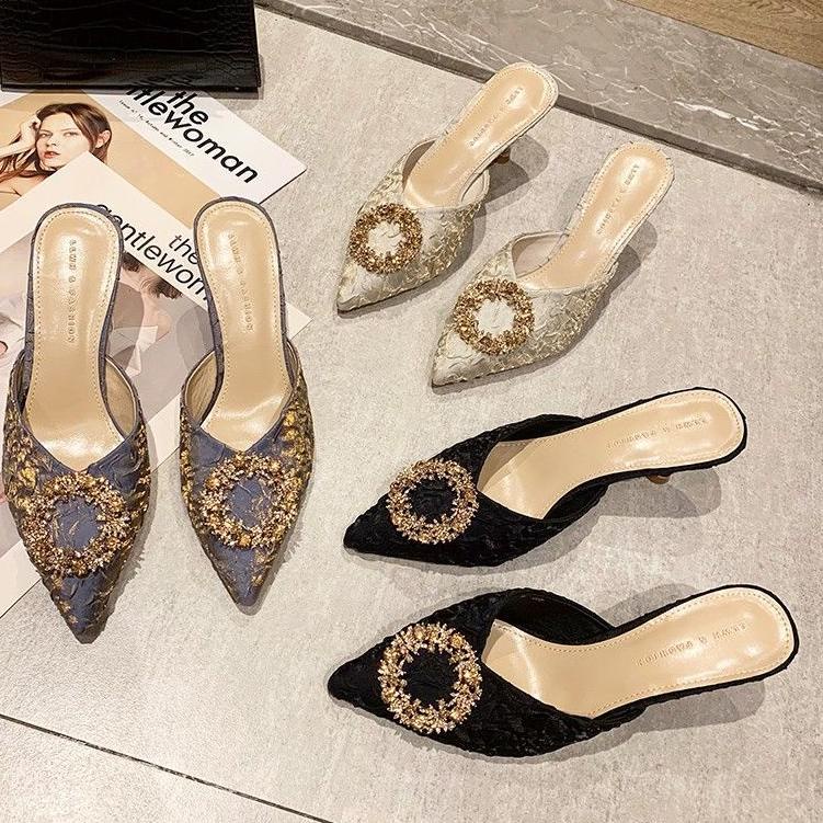 Heels Wanita Untuk Pesta 6720 Elegant Party Mules 2E3