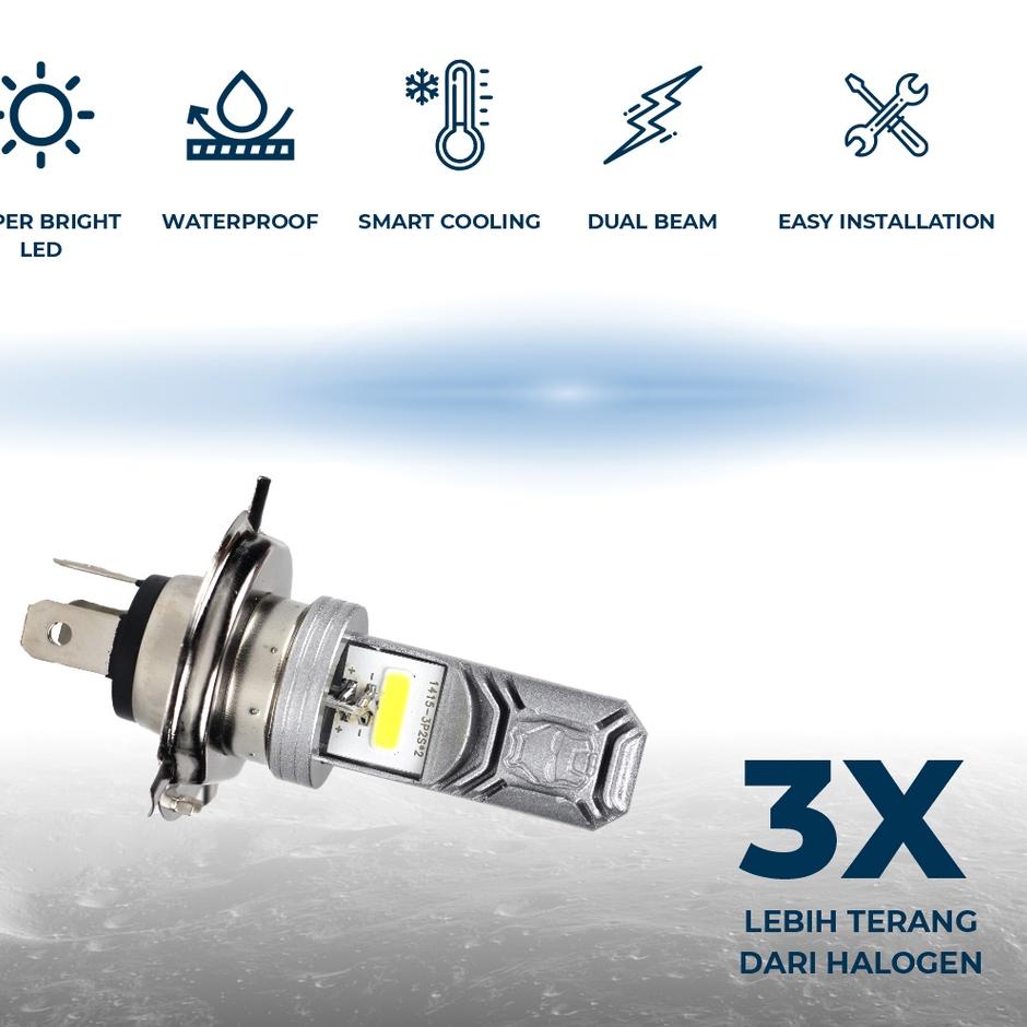 YYA4 HK Light Lampu Led Motor 2 Sisi Super AC DC H4  lampu led motor depan 8watt putih Checkout ♤ ,.