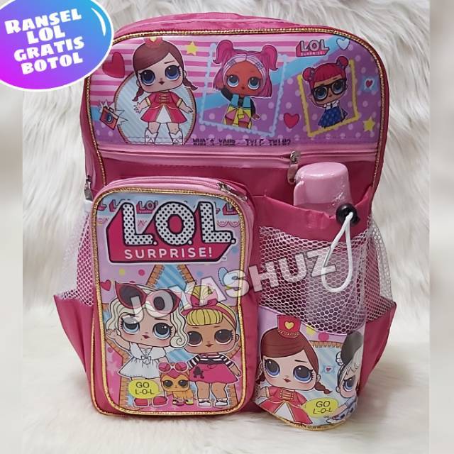 Tas Sekolah Anak Karakter Kartun GRATIS Botol Minum / Tas Anak TK SD / Tas LOL / Tas Frozen