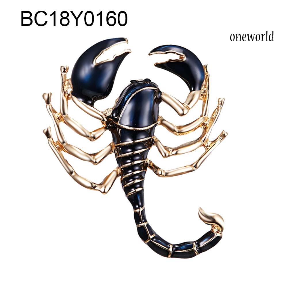 OW@ Fashion Jewelry Clothes Scarf Dress Badge Decoration Scorpion Enamel Brooch Pin