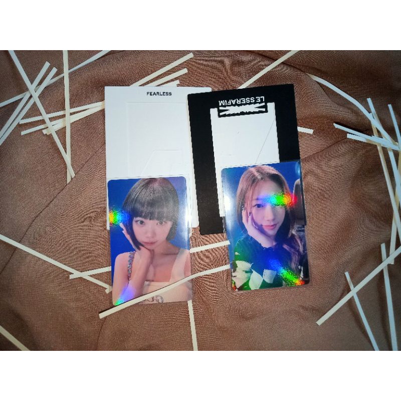 photocard chaewon kazuha wvg holo photoframe