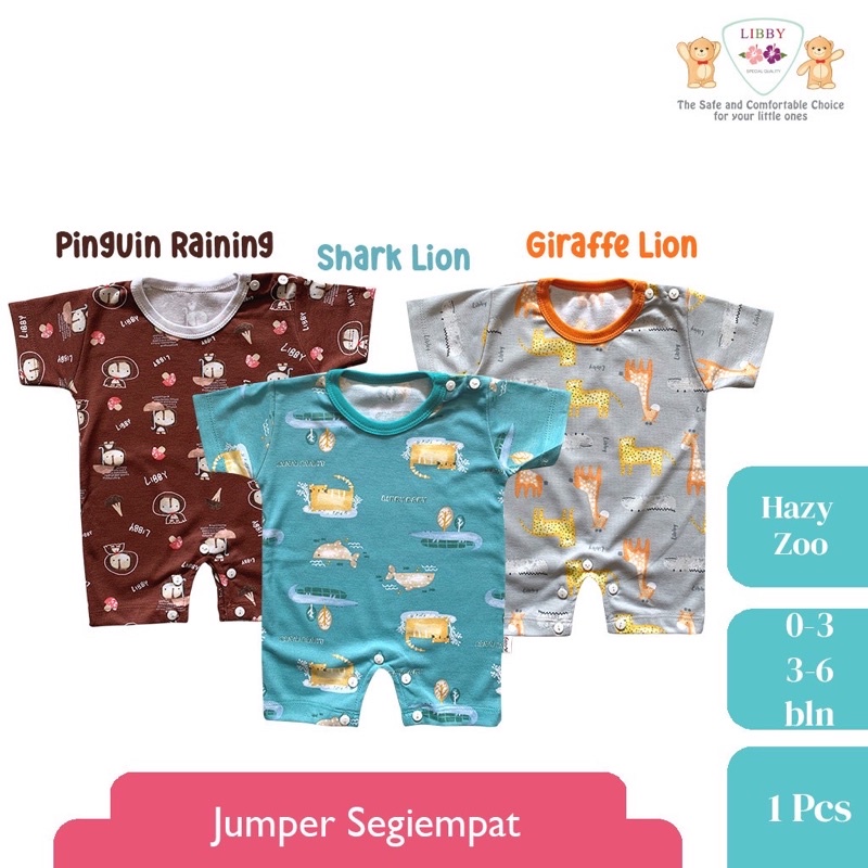 LIBBY Baju Kodok Segiempat / Romper Bayi NEWBORN (0-3M)