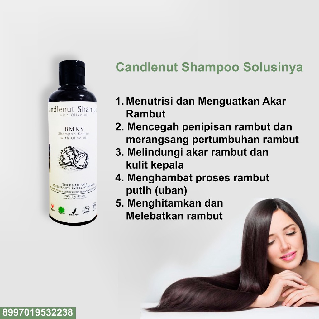 CANDLENUT SHAMPOO With Olive Oil sampo Pelebat &amp; Penghitam Rambut Ampuh - 250ml