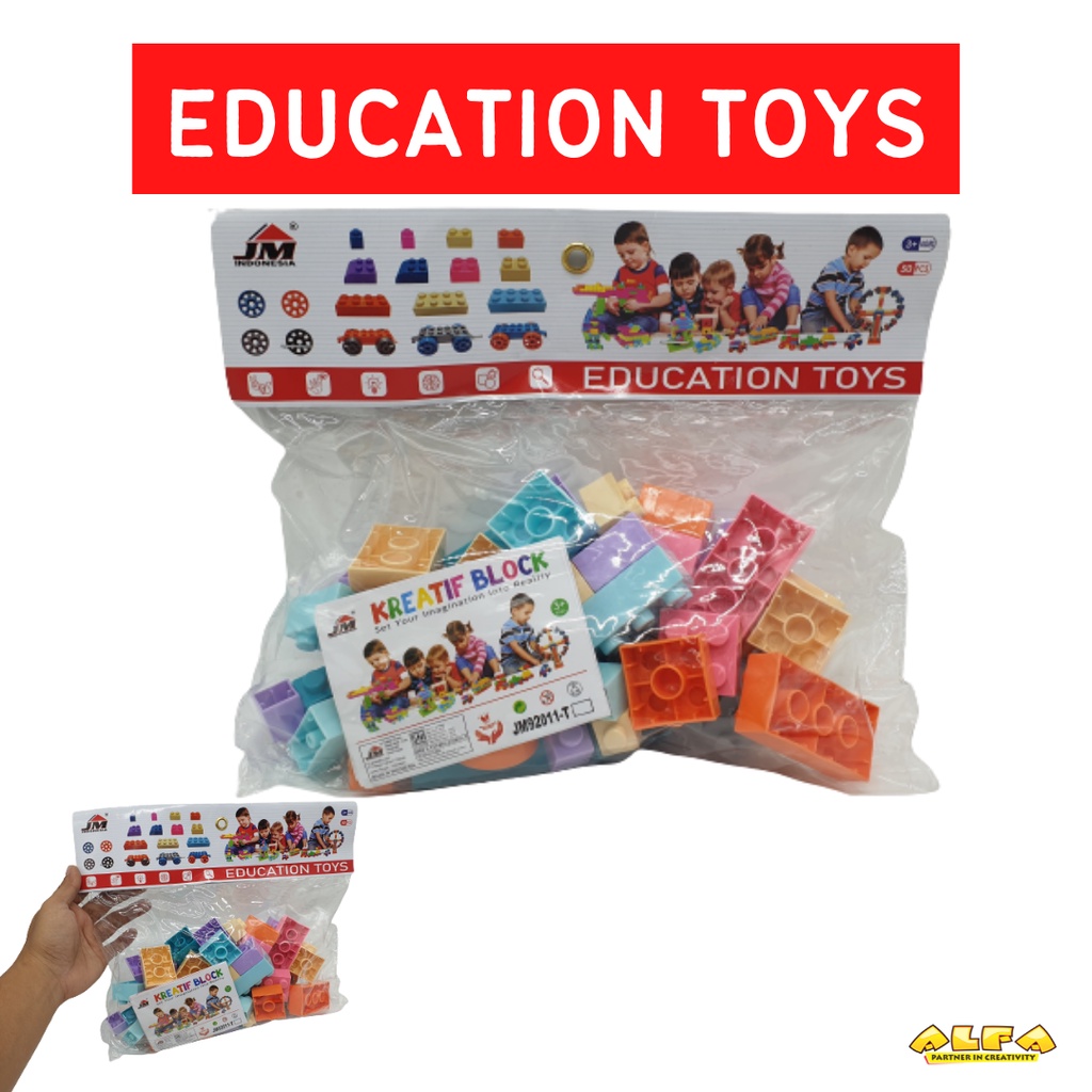 Toko Mainan ALFA Kreatif Block Kantong 50pcs JM92011-PVC50