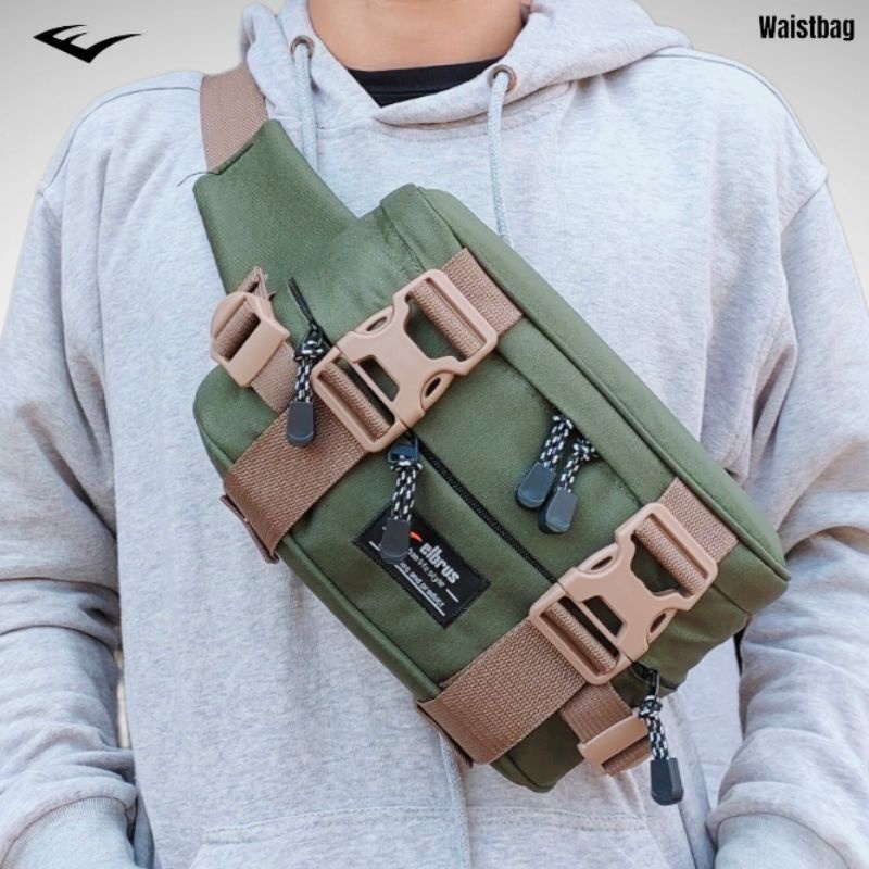 Tas Waistbag Elbrus Shoulder Bag Korea - Tas Pinggang Pria Terbaik Terlaris