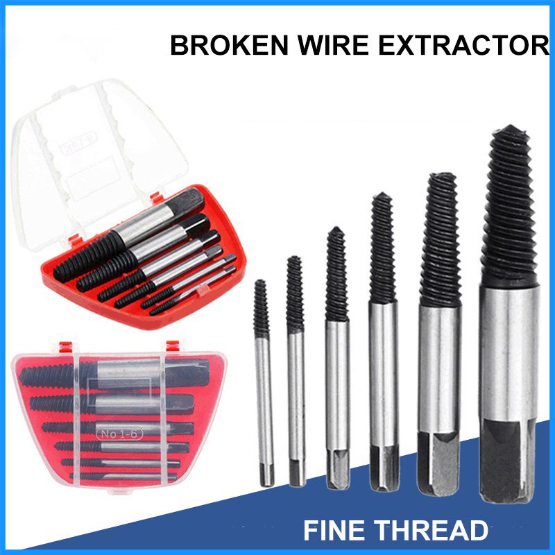 6pcs Screw Extractor / Pembuka Baut Patah / Pencabut Baut Patah