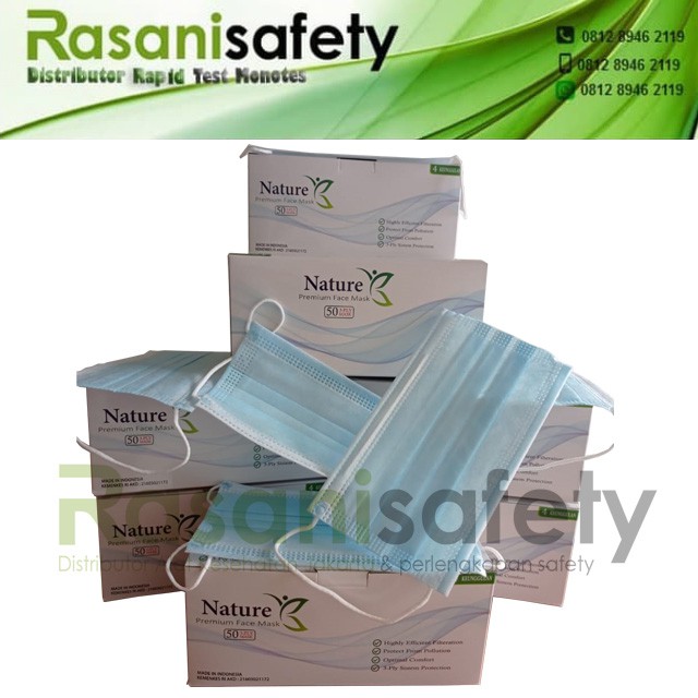 Masker Medis 3 ply Nature Isi 50 Pcs