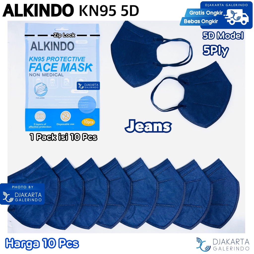 Masker ALKINDO Ladies Mask 5D 5Ply original isi 10Pcs