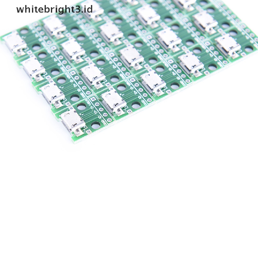 (whitebright3.id) 20pcs Papan Modul adapter Konektor micro usb Ke DIP 2.54mm female 5-pin